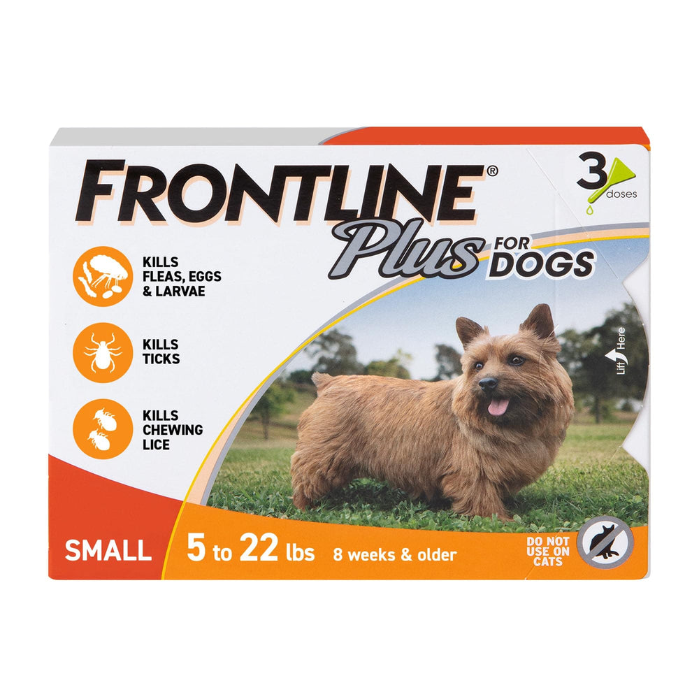 FRONTLINE Plus for Small Dogs (5-22 lbs) – Flea & Tick Treatment, 6-Month Supply