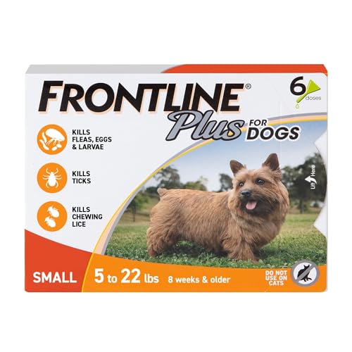 FRONTLINE Plus for Small Dogs (5-22 lbs) – Flea & Tick Treatment, 6-Month Supply
