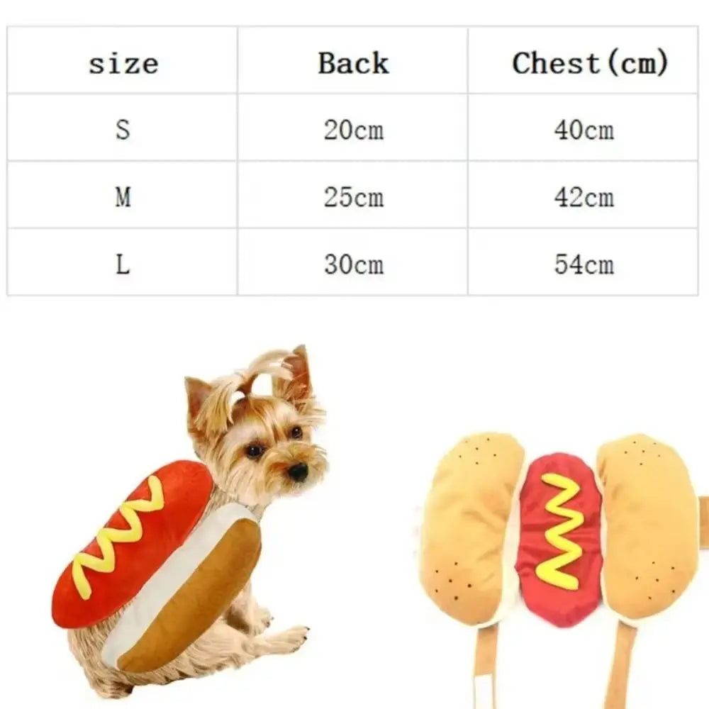 Funny Hot Dog Costume for Dogs & Cats | Halloween Sausage Pet Outfit | Cute Dachshund Halloween Dress-Up Pet Apparel