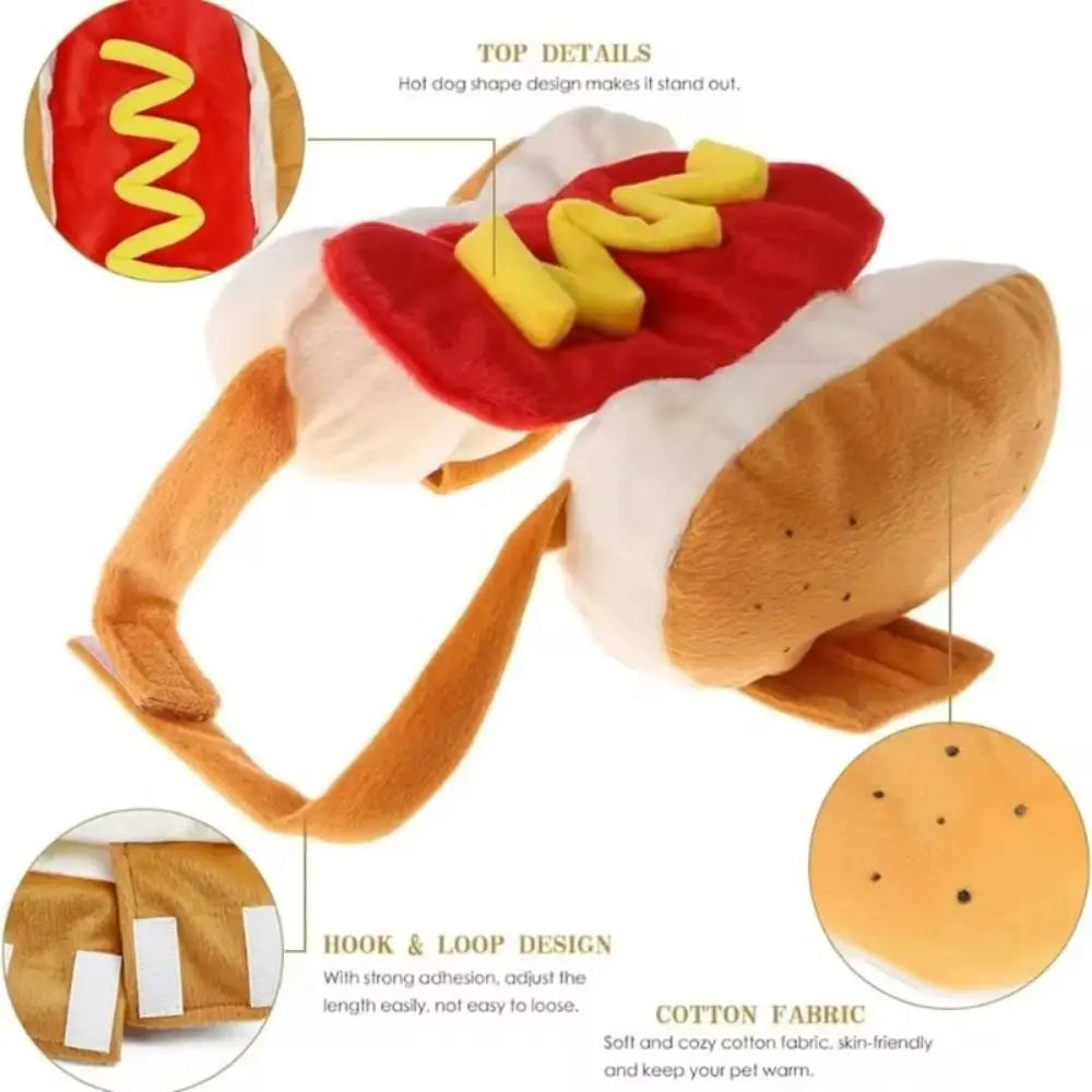Funny Hot Dog Costume for Dogs & Cats | Halloween Sausage Pet Outfit | Cute Dachshund Halloween Dress-Up Pet Apparel