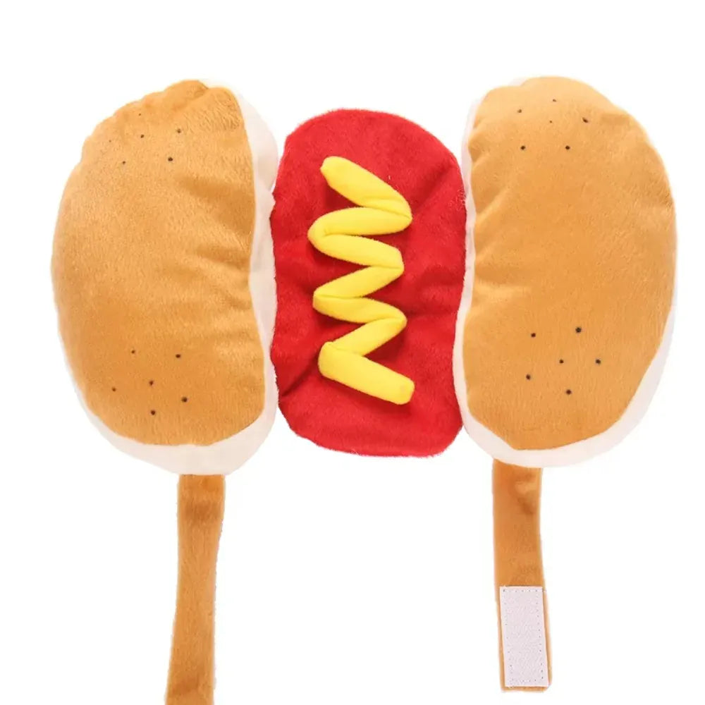 Funny Hot Dog Costume for Dogs & Cats | Halloween Sausage Pet Outfit | Cute Dachshund Halloween Dress-Up Pet Apparel