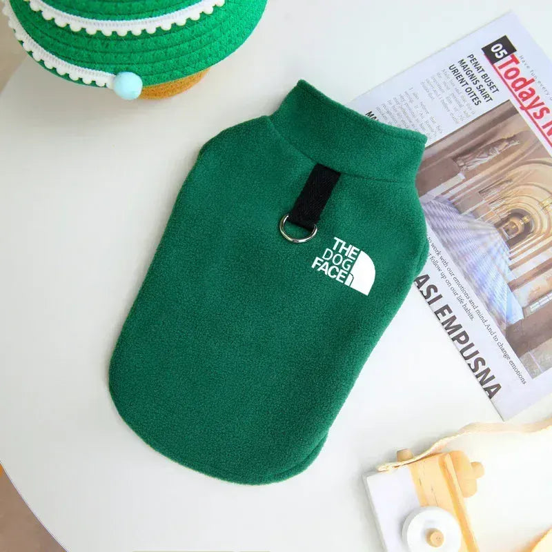 Geometric Pattern Fleece Sweater - Warm Autumn/Winter Coat for Small Breeds