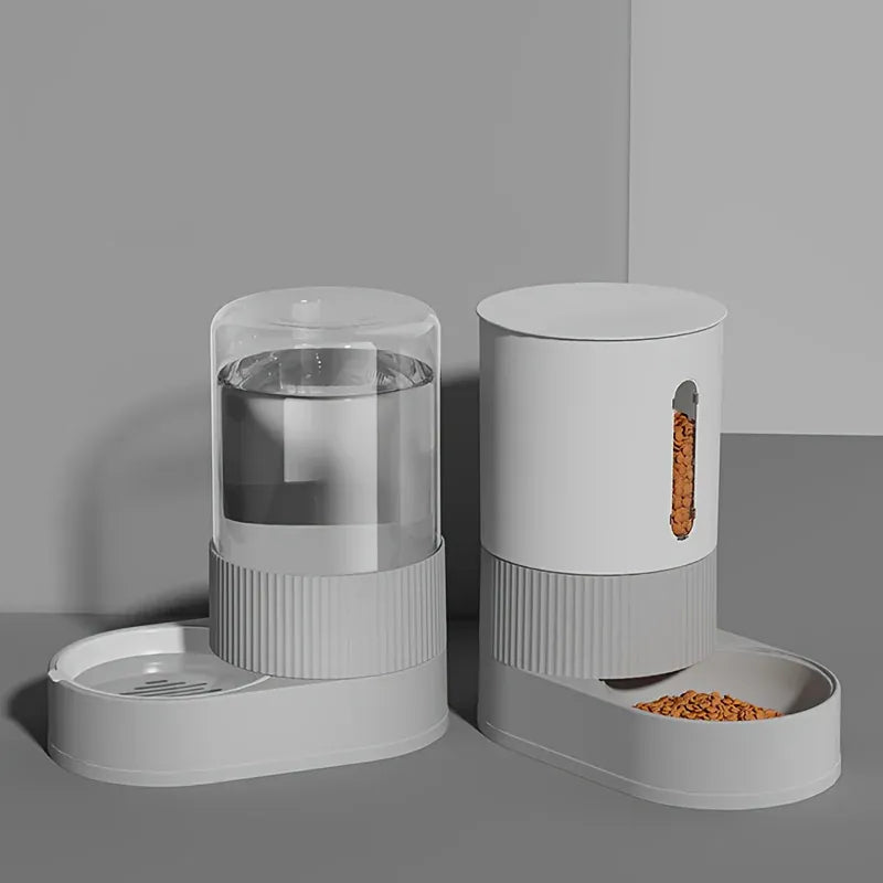 Gravity Automatic Cat Feeder & Water Dispenser - Large Capacity Food Storage Container