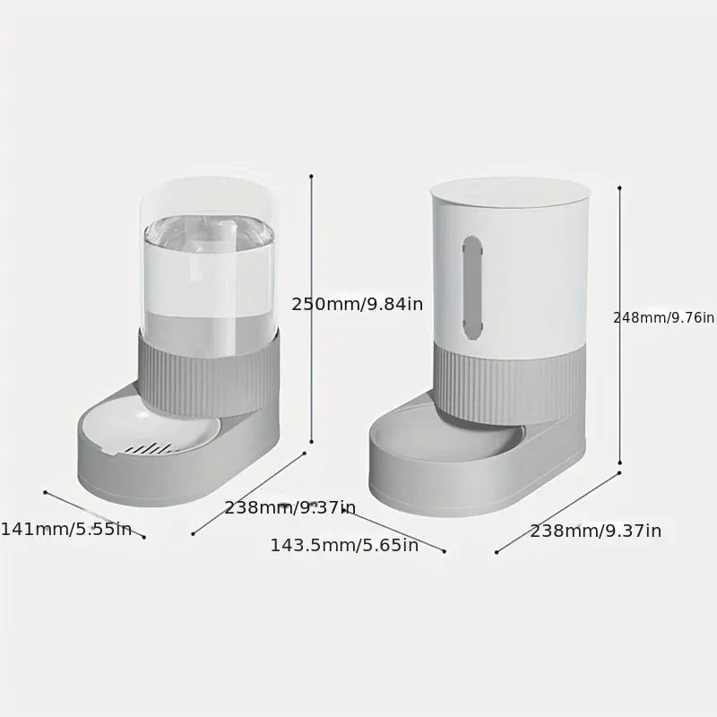 Gravity Automatic Cat Feeder & Water Dispenser - Large Capacity Food Storage Container