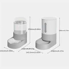Gravity Automatic Cat Feeder & Water Dispenser - Large Capacity Food Storage Container