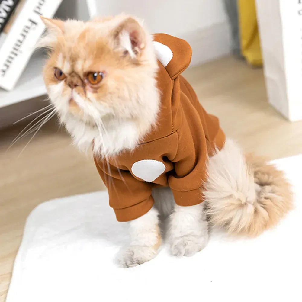 Hairless Cat Winter Clothes | Sphynx Cat Hoodie & Kitten Sweater | Warm Pet Costume for Small Cats & Kittens