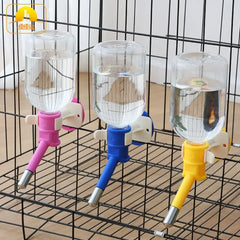 Hanging No-Drip Dog Water Dispenser - Automatic Cage-Mounted Bottle with Spigot