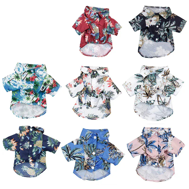 Hawaii Summer Dogs T Shirt For French Bulldog Chihuahua Clothes For Small Dogs Puppy Vest Yorkie Clothing Cats Pet Products