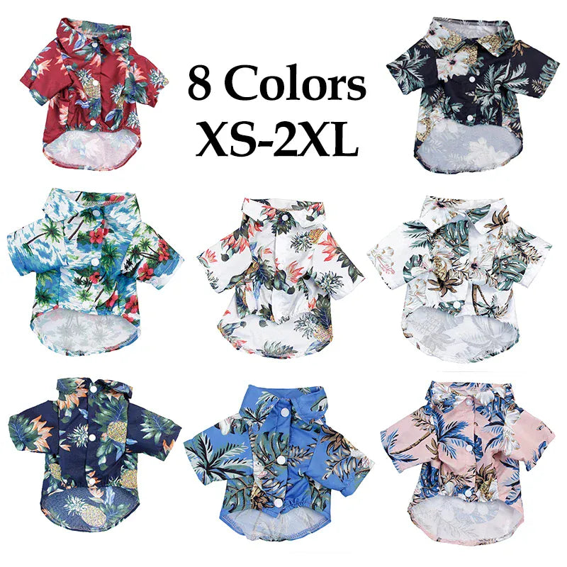 Hawaii Summer Dogs T Shirt For French Bulldog Chihuahua Clothes For Small Dogs Puppy Vest Yorkie Clothing Cats Pet Products
