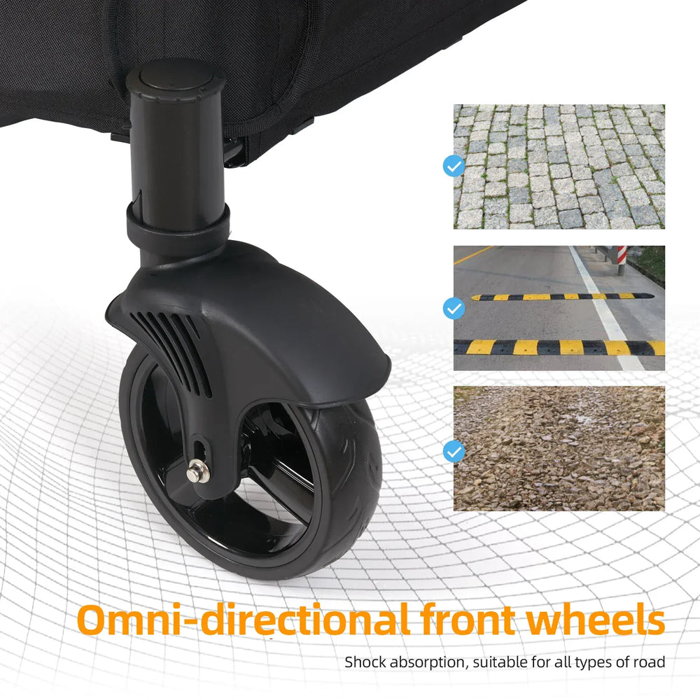 Heavy Duty Dog Stroller - 4-Wheel Foldable Carrier for Large Pets Up to 65kg