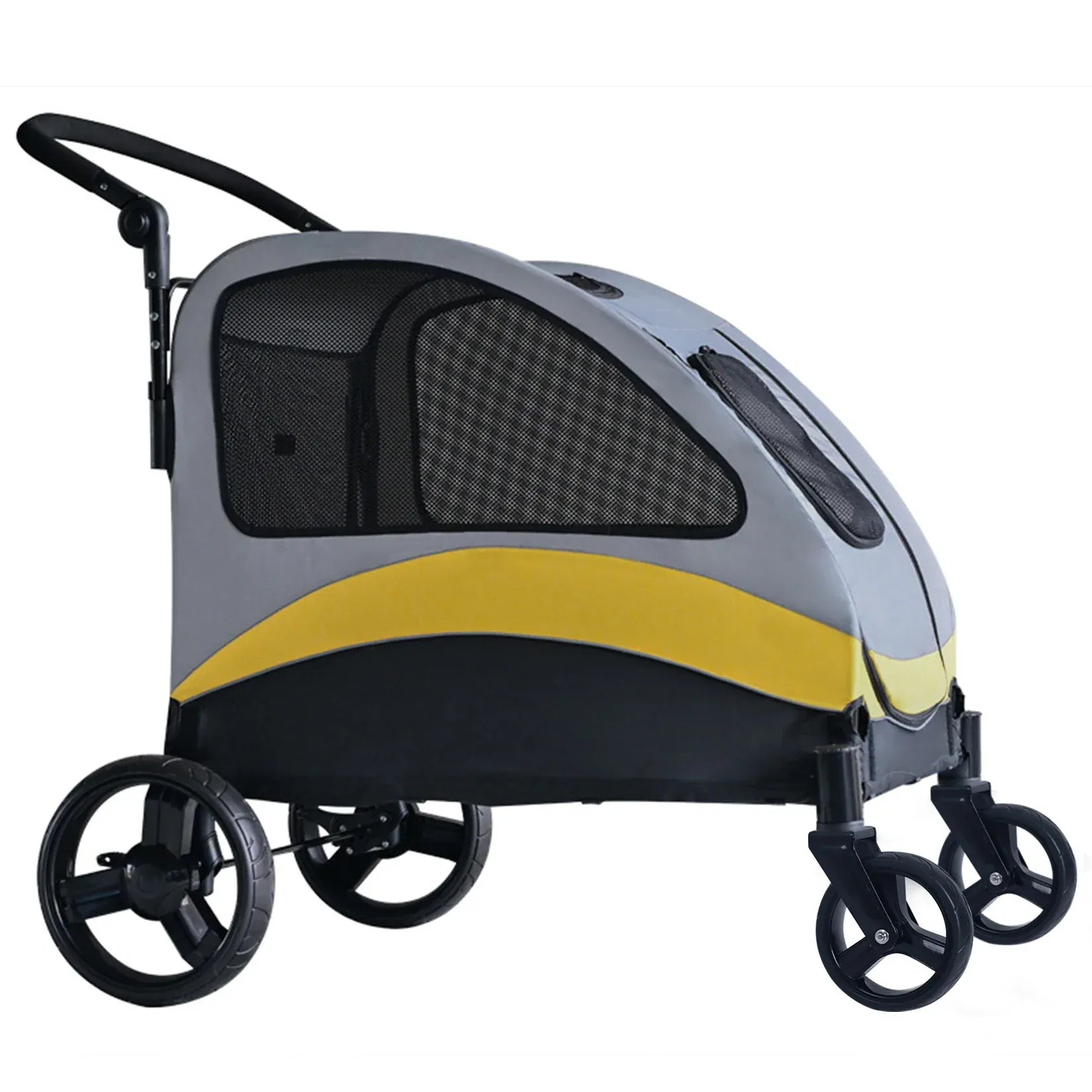 Heavy Duty Dog Stroller - 4-Wheel Foldable Carrier for Large Pets Up to 65kg