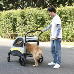 Heavy Duty Dog Stroller - 4-Wheel Foldable Carrier for Large Pets Up to 65kg