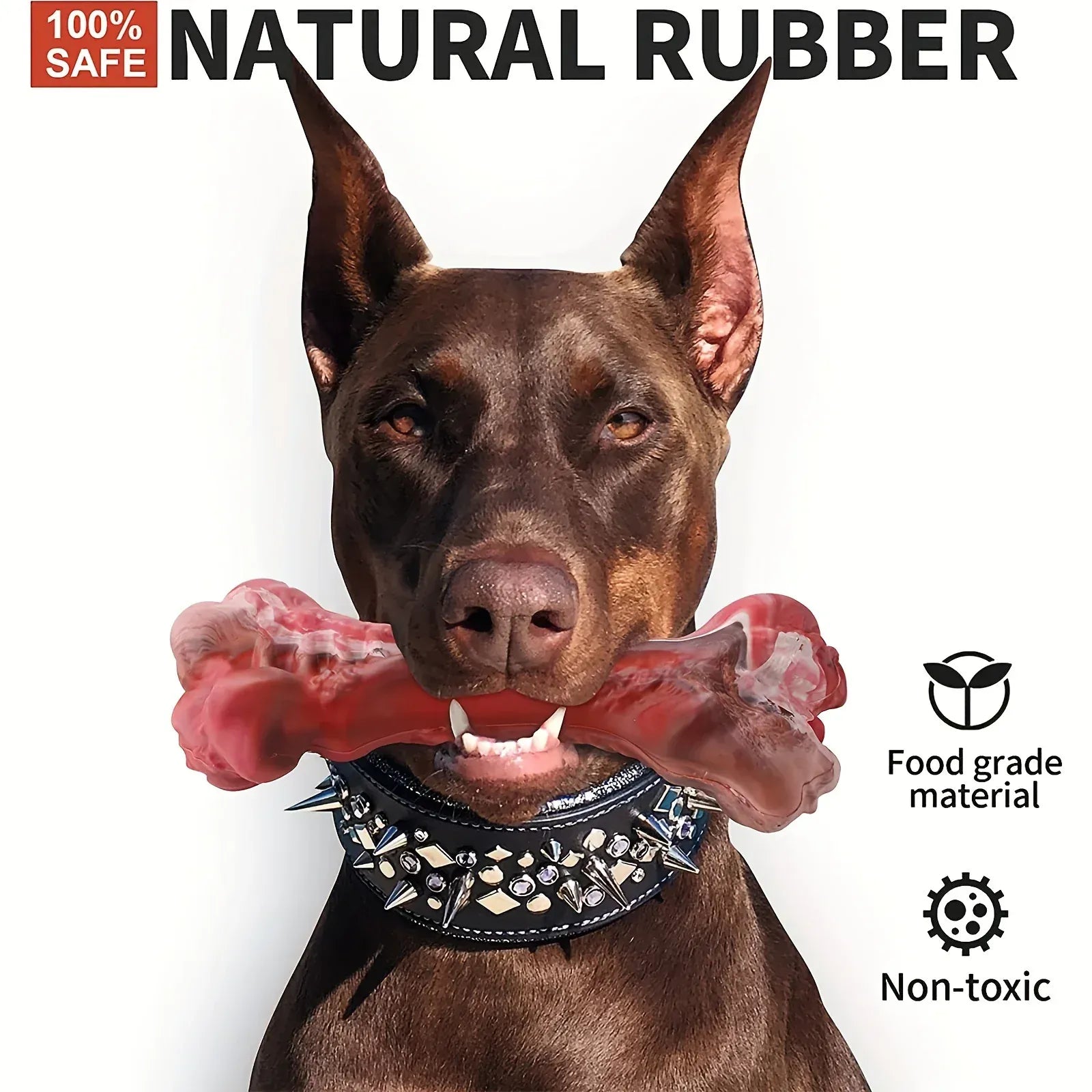 Indestructible Chew Toy for Aggressive Chewers – Durable Natural Rubber Bone for Teeth Cleaning