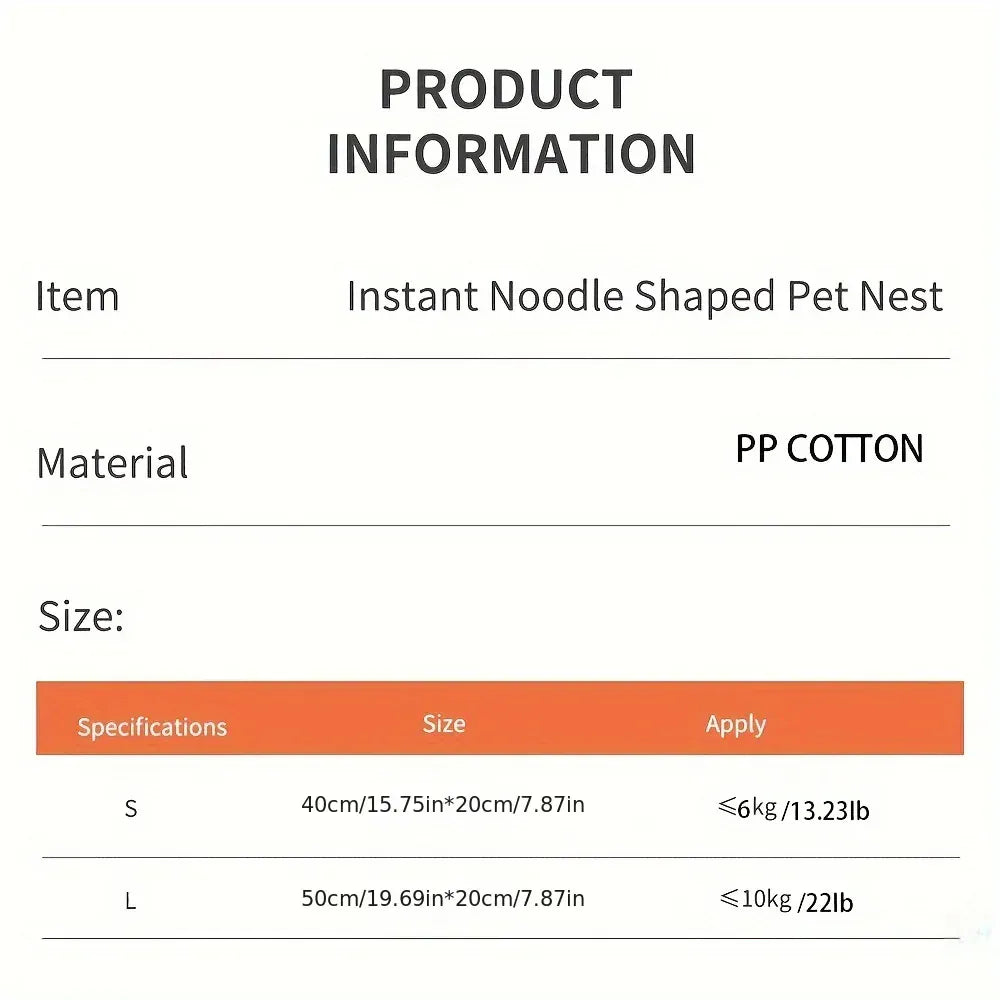 Instant Noodle Pet Bed - Super Large Warm Dog Cat Nest Removable Cover