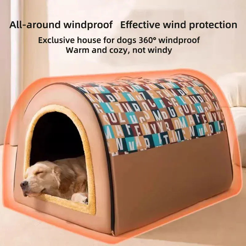 Insulated Large Dog House – Weatherproof Outdoor Kennel with Removable Roof for Extra Big Dogs