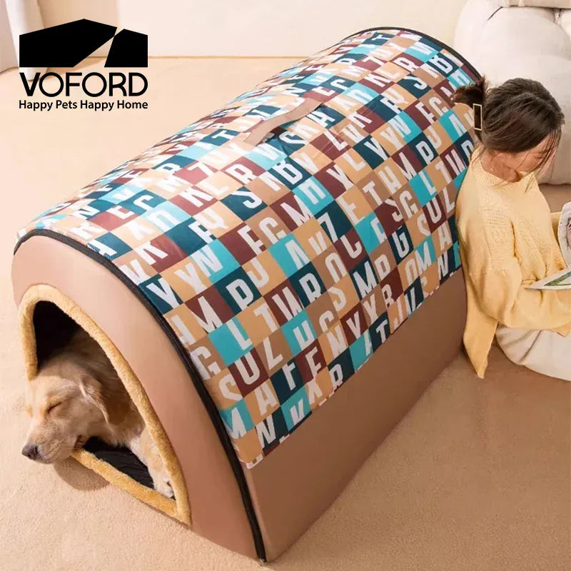 Insulated Large Dog House – Weatherproof Outdoor Kennel with Removable Roof for Extra Big Dogs