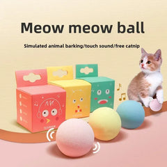 Interactive Cat Ball Toy - Automatic Squeaky Sound Motion Activated Catnip Toy