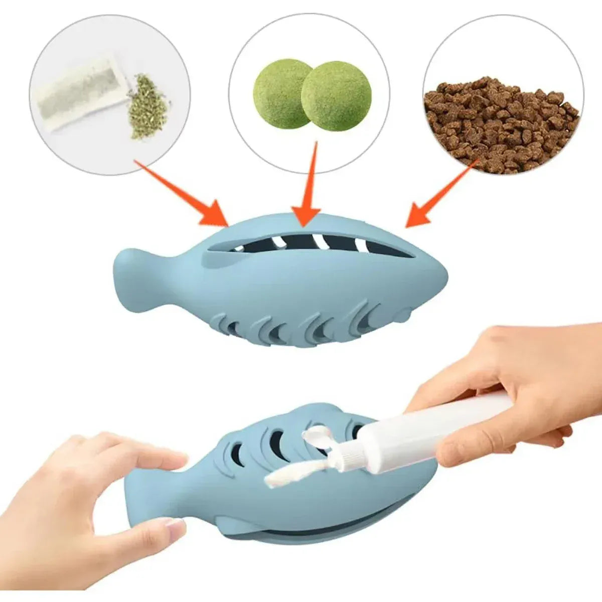 Interactive Cat Food Dispenser - Treat Puzzle Toy with Catnip Stuffable Feeder