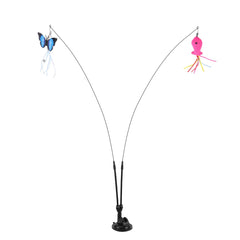 Interactive Cat Teaser Stick Set – 13-Piece Detachable Toy with Suction Cup Base & Replacement Heads