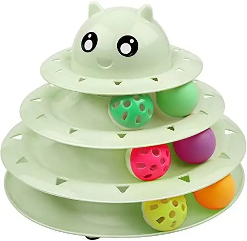 Interactive Cat Toy - 6 Color Turntable Puzzle with Balls for Kitten Mental Exercise