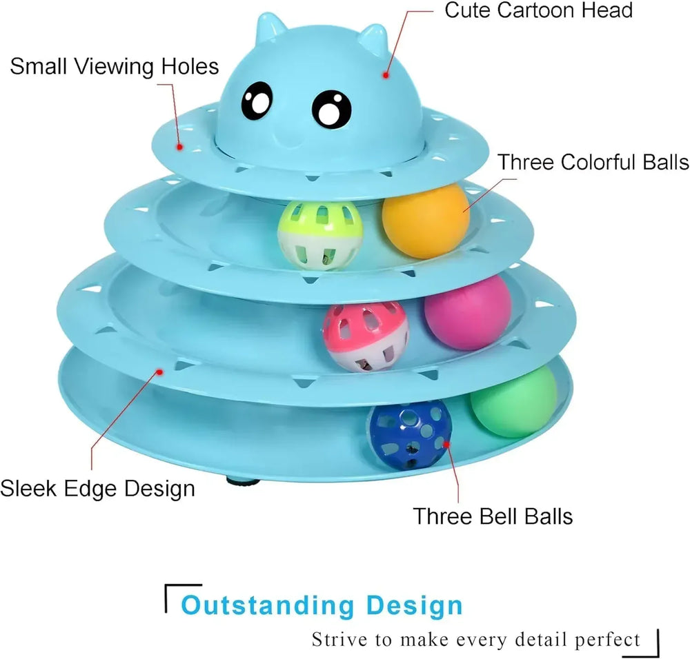 Interactive Cat Toy - 6 Color Turntable Puzzle with Balls for Kitten Mental Exercise