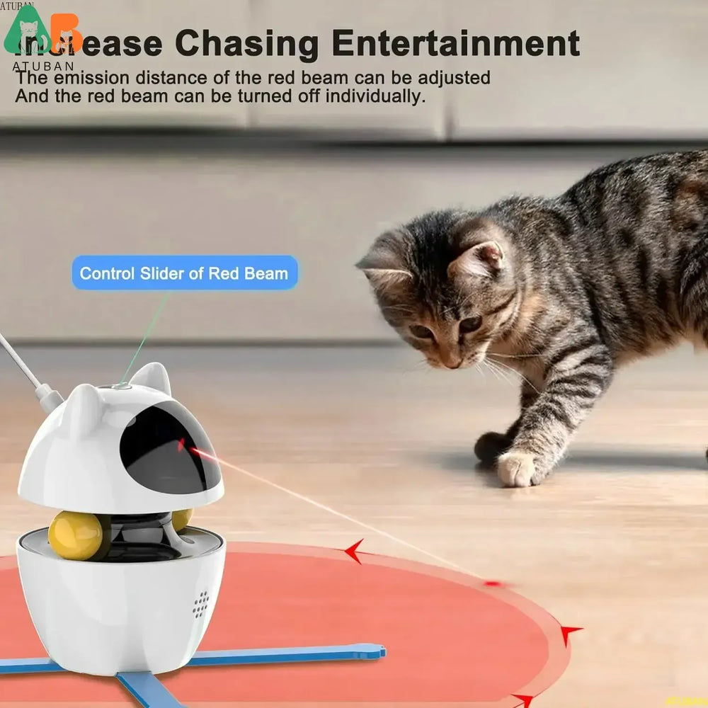 Interactive Cat Toys,3-in-1 Funny Exercise Electric Rotating Cat Toys for Indoor Cats Laser Toy, Automatic Cat Ball Kitten Toys