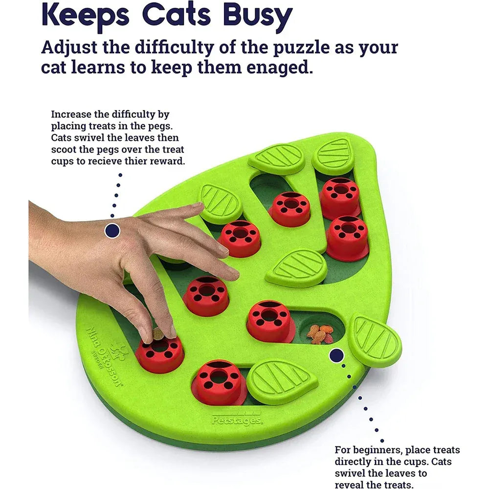 Interactive Cat Treat Puzzle - Food Dispensing Toy Mental Stimulation Game