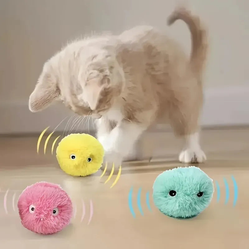 Interactive Electric Catnip Toy Ball | Smart Sounding Plush Ball for Cats & Dogs
