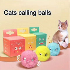 Interactive Electric Catnip Toy Ball | Smart Sounding Plush Ball for Cats & Dogs