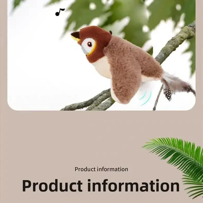 Interactive Flapping Bird Cat Toy – USB Rechargeable, Catnip-Activated Squeaky Plush with Motion & Sound