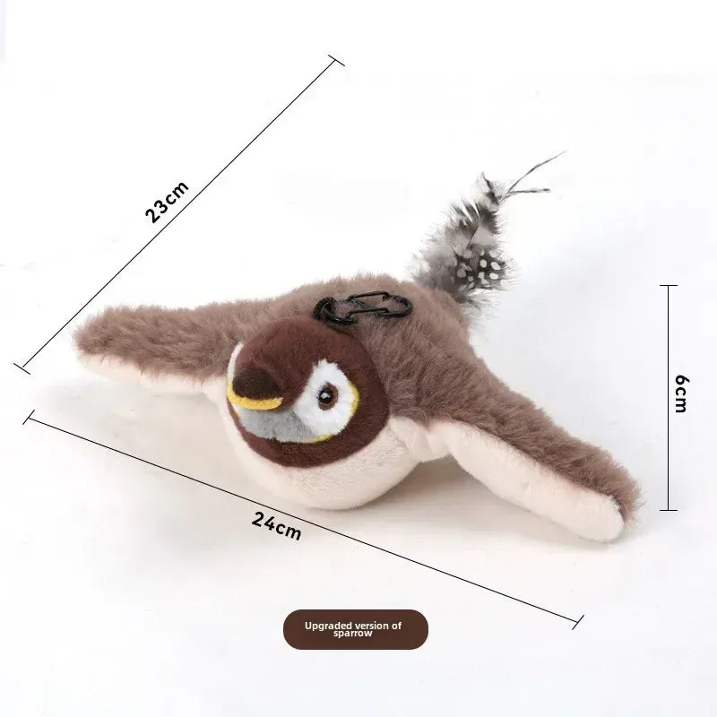 Interactive Flapping Bird Cat Toy – USB Rechargeable, Catnip-Activated Squeaky Plush with Motion & Sound