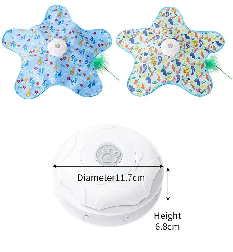 Interactive Hide & Seek Cat Toy | Motion-Activated Squeaky Mouse + Concealed Feather Teaser | Indoor Hunting Exercise Toy