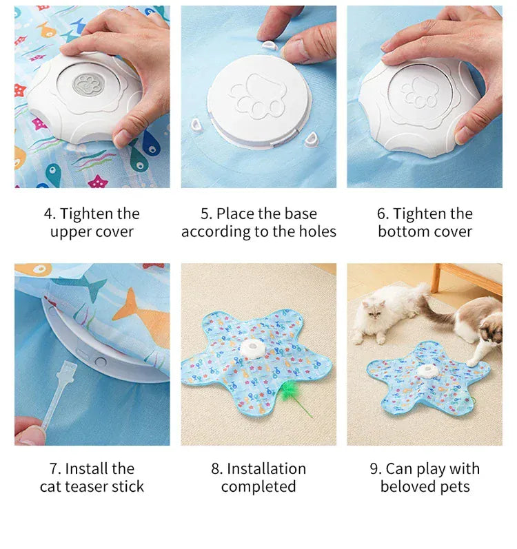 Interactive Hide & Seek Cat Toy | Motion-Activated Squeaky Mouse + Concealed Feather Teaser | Indoor Hunting Exercise Toy