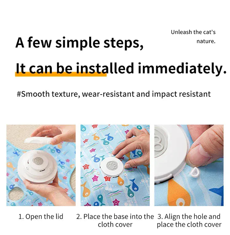 Interactive Hide & Seek Cat Toy | Motion-Activated Squeaky Mouse + Concealed Feather Teaser | Indoor Hunting Exercise Toy