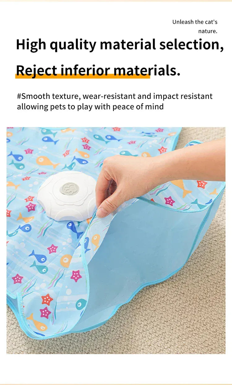 Interactive Hide & Seek Cat Toy | Motion-Activated Squeaky Mouse + Concealed Feather Teaser | Indoor Hunting Exercise Toy