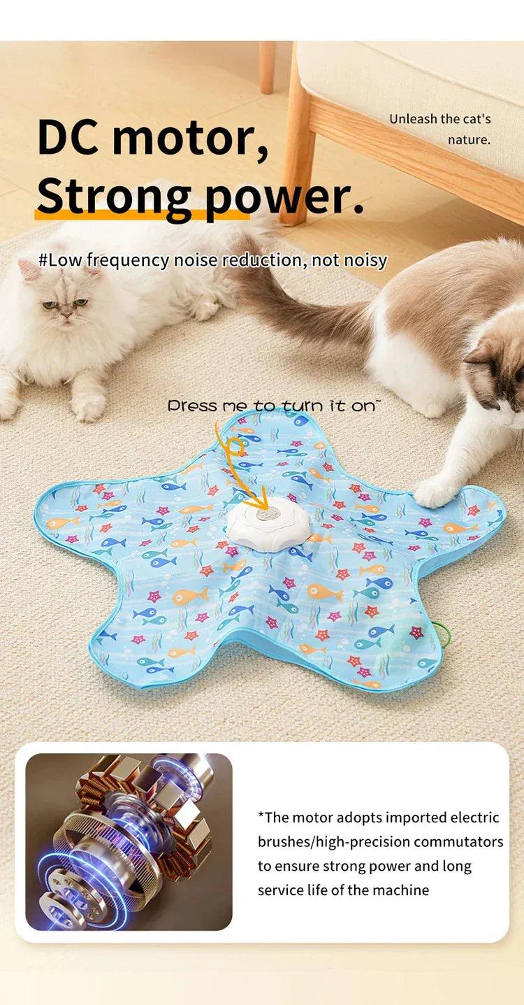 Interactive Hide & Seek Cat Toy | Motion-Activated Squeaky Mouse + Concealed Feather Teaser | Indoor Hunting Exercise Toy