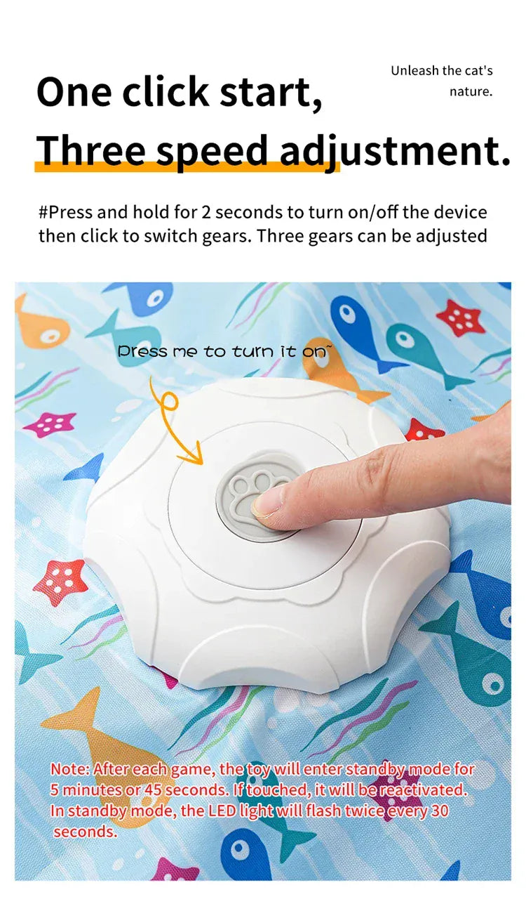 Interactive Hide & Seek Cat Toy | Motion-Activated Squeaky Mouse + Concealed Feather Teaser | Indoor Hunting Exercise Toy