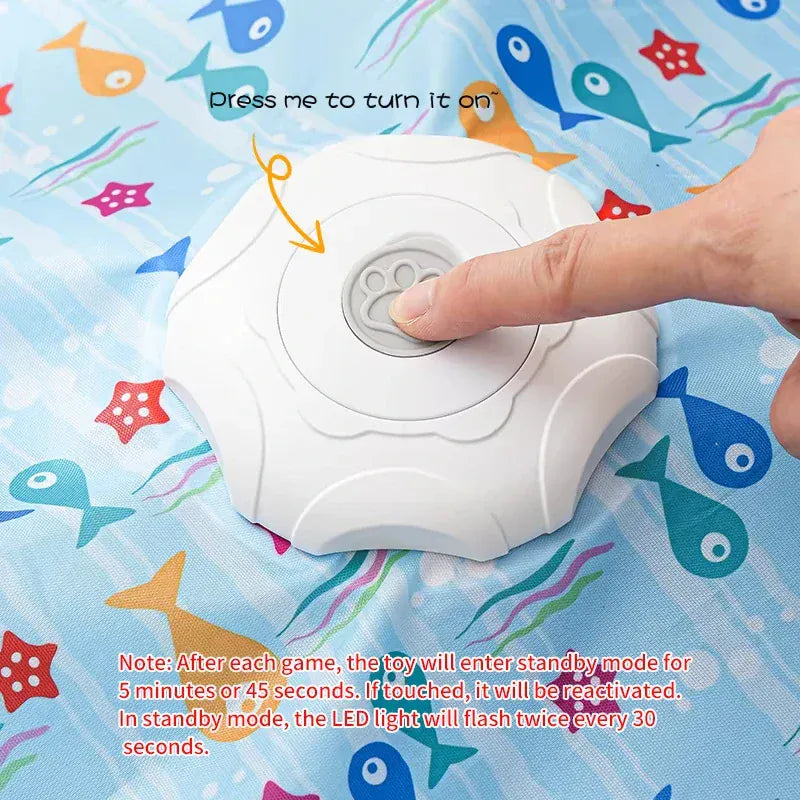 Interactive Hide & Seek Cat Toy | Motion-Activated Squeaky Mouse + Concealed Feather Teaser | Indoor Hunting Exercise Toy