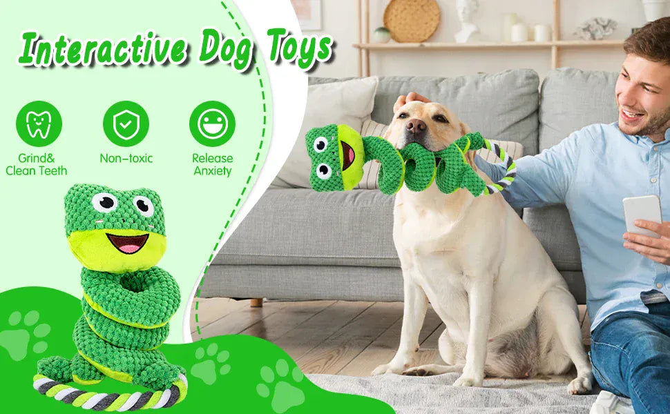 Interactive Plush Squeaky Toys for Dogs – Soft Fleece Puppy Toys for All Breeds