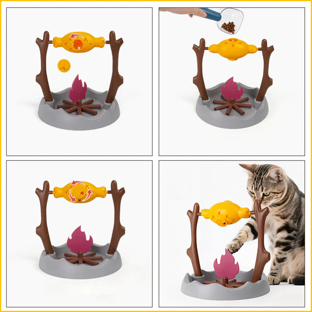 Interactive Slow Feeder Bowl - Puzzle Food Dispenser Cat Dog Treat Toy Training