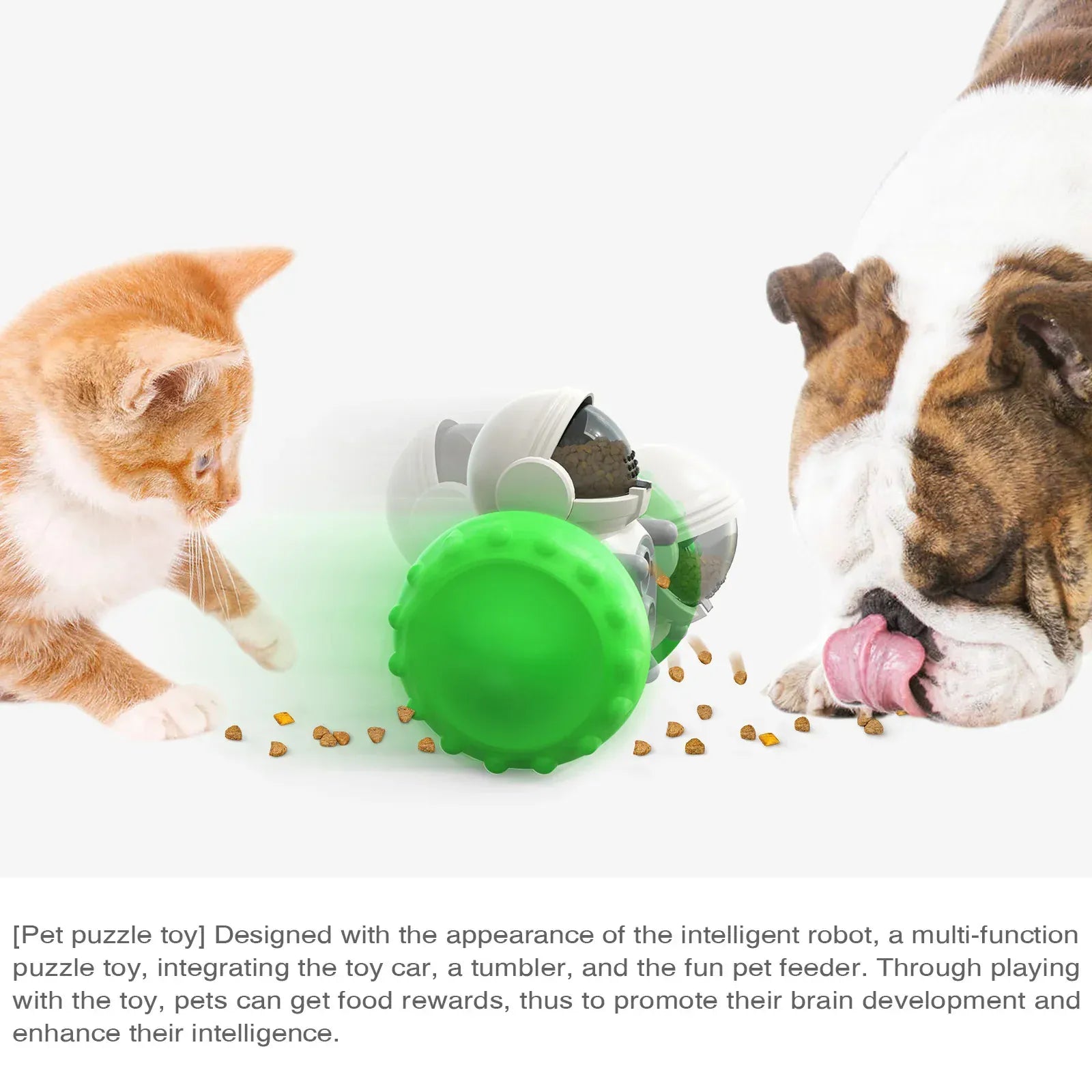 Interactive Slow Feeder Treat Ball - IQ Training Food Dispenser for Dogs & Cats
