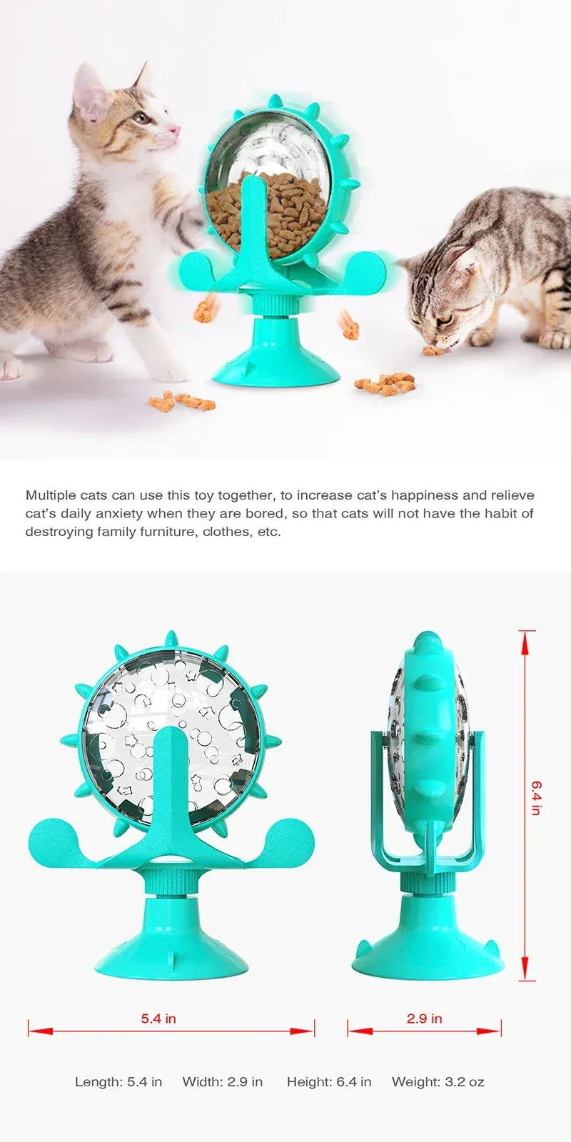 Interactive Treat Dispenser - Slow Feeder Puzzle Toy for Cats Small Dogs IQ