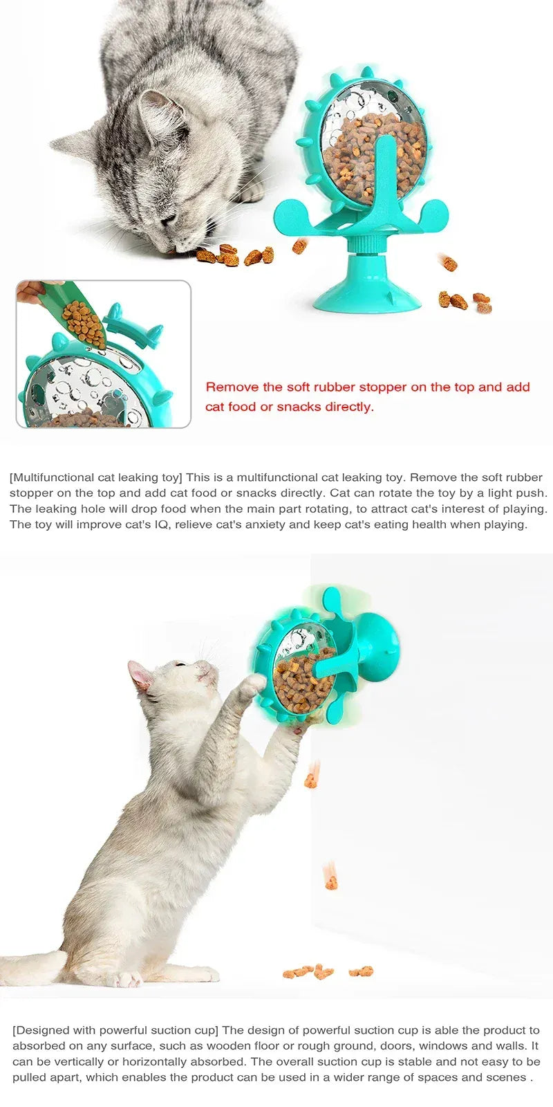 Interactive Treat Dispenser - Slow Feeder Puzzle Toy for Cats Small Dogs IQ