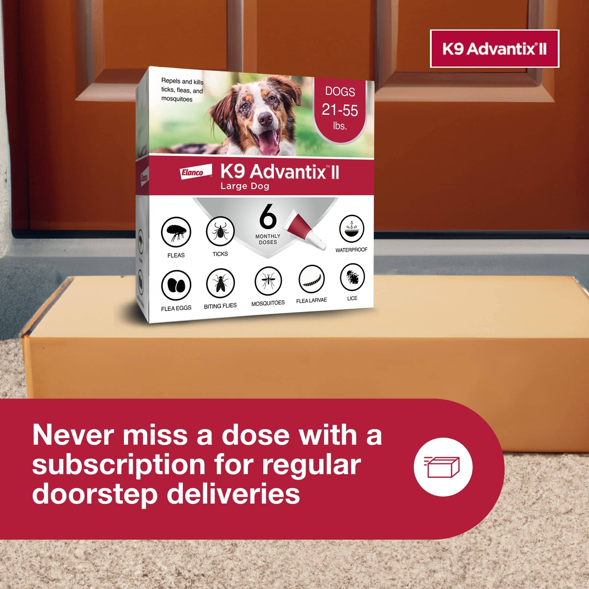 K9 Advantix II Large Dog – Vet-Recommended Flea, Tick & Mosquito Treatment for Dogs 21-55 lbs, 4-Month Supply