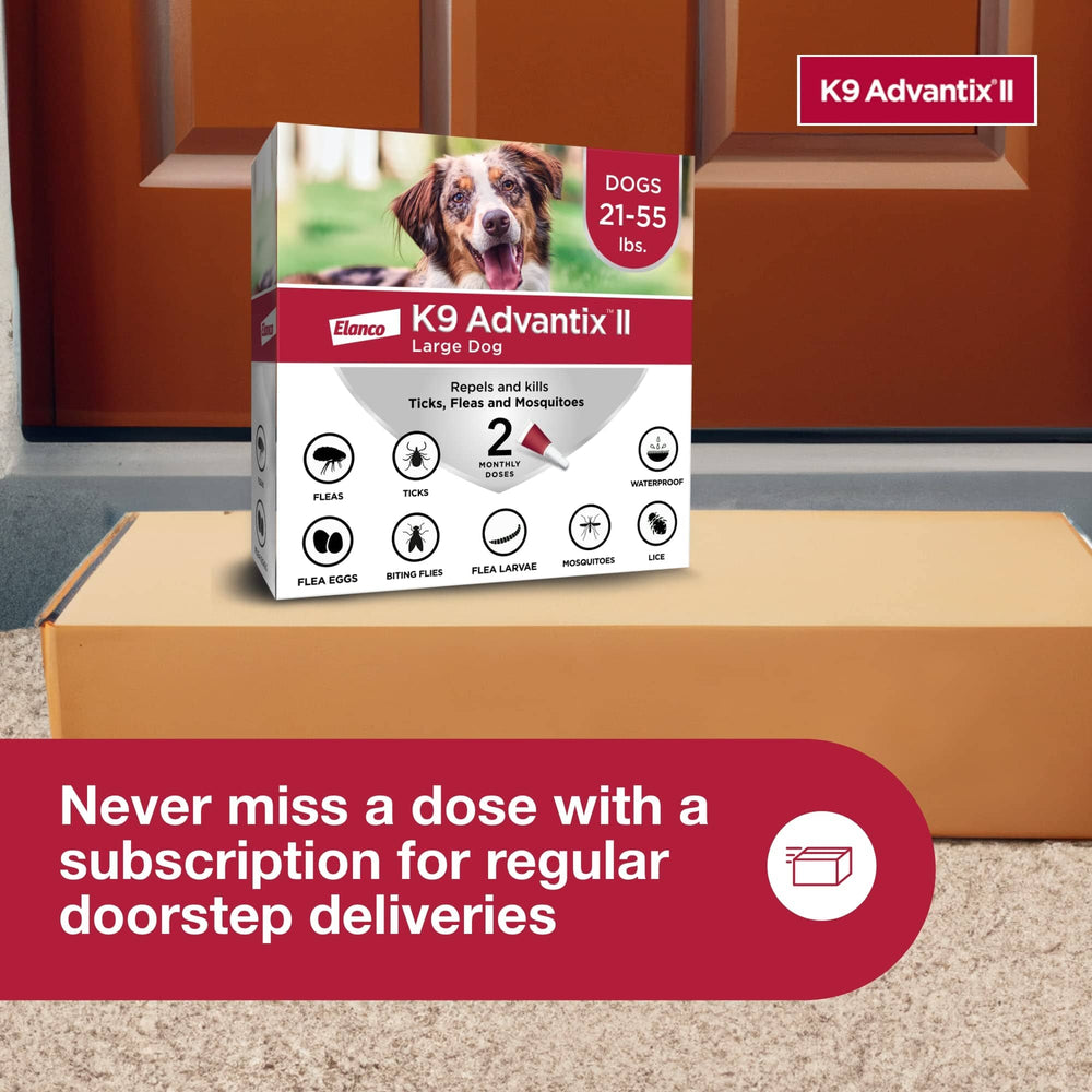 K9 Advantix II Large Dog – Vet-Recommended Flea, Tick & Mosquito Treatment for Dogs 21-55 lbs, 4-Month Supply