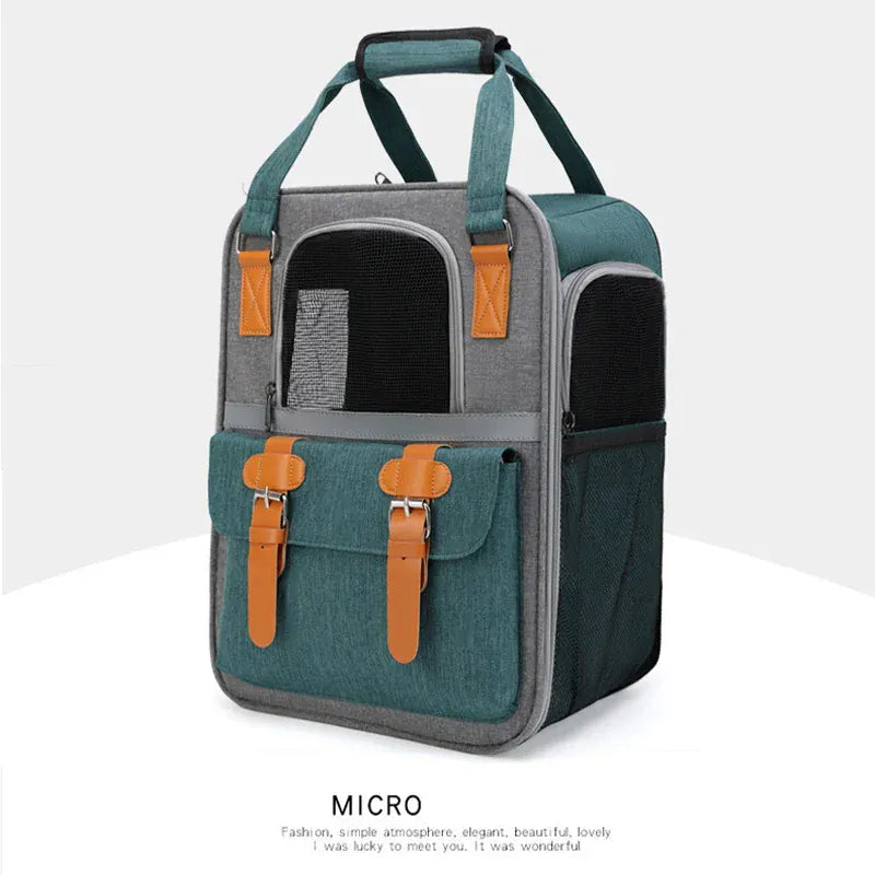 Large Cat Carrier Backpack - Three-Sided Breathable Pet Travel Bag with Sun Protection, Thickened Wear-Resistant Pet Luggage