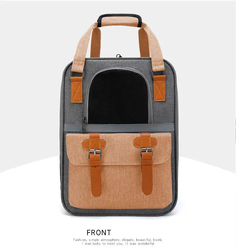 Large Cat Carrier Backpack - Three-Sided Breathable Pet Travel Bag with Sun Protection, Thickened Wear-Resistant Pet Luggage