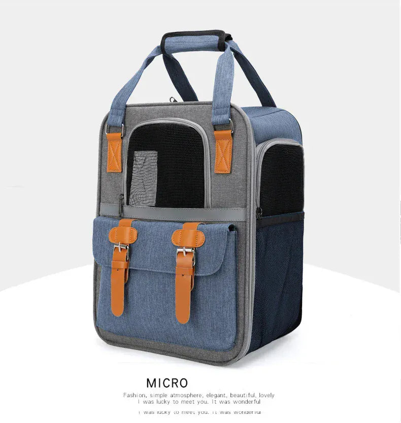 Large Cat Carrier Backpack - Three-Sided Breathable Pet Travel Bag with Sun Protection, Thickened Wear-Resistant Pet Luggage