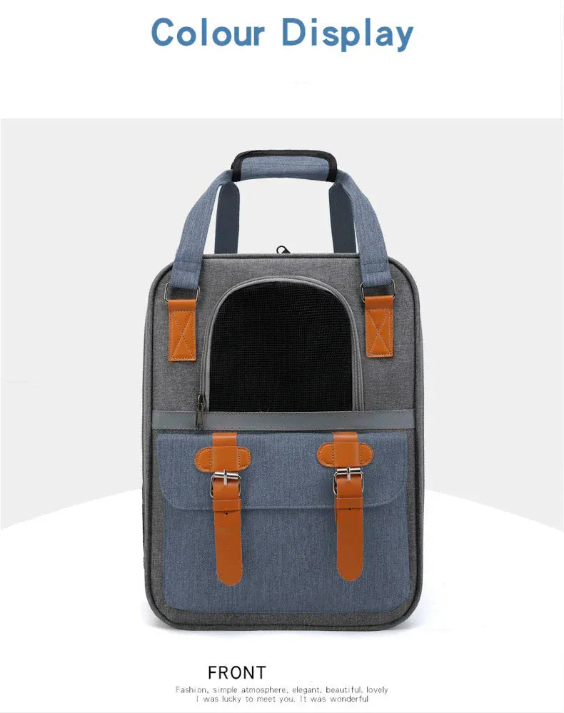 Large Cat Carrier Backpack - Three-Sided Breathable Pet Travel Bag with Sun Protection, Thickened Wear-Resistant Pet Luggage