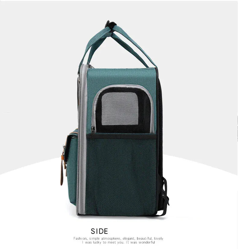 Large Cat Carrier Backpack - Three-Sided Breathable Pet Travel Bag with Sun Protection, Thickened Wear-Resistant Pet Luggage
